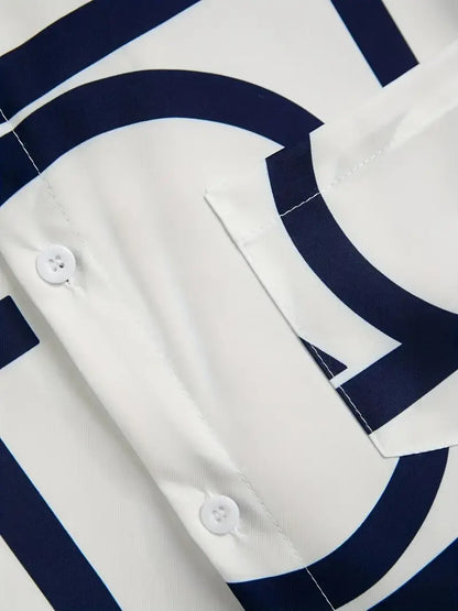 White Alphabet Design Men's Half Sleeves Cords Cotton Material - XPCRDH