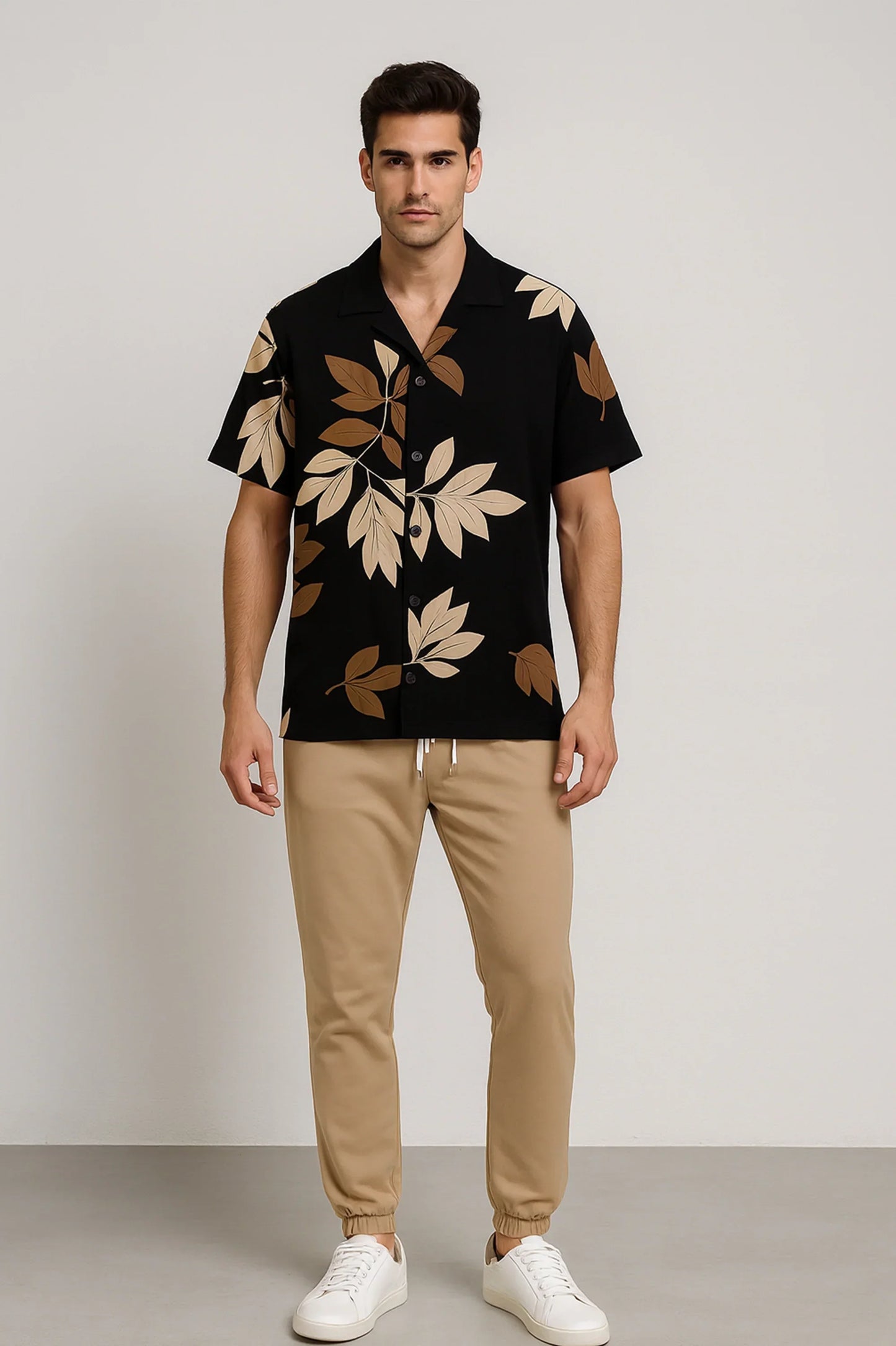 Black Leaf Men's Casual Half Sleeve Shirt and Full Pant Set - XPCRDF
