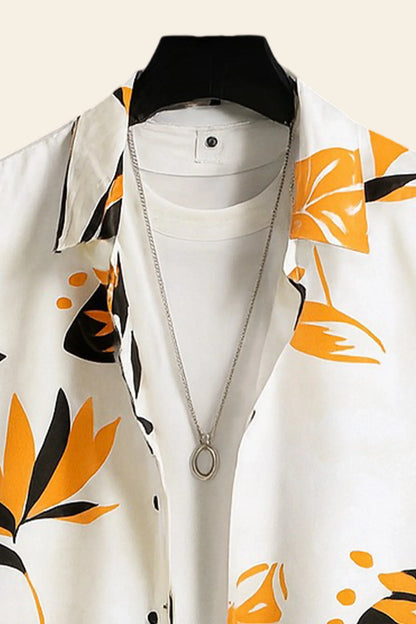 Yellow Leaf Men's Casual Half Sleeve Shirt and Full Pant Set - XPCRDF