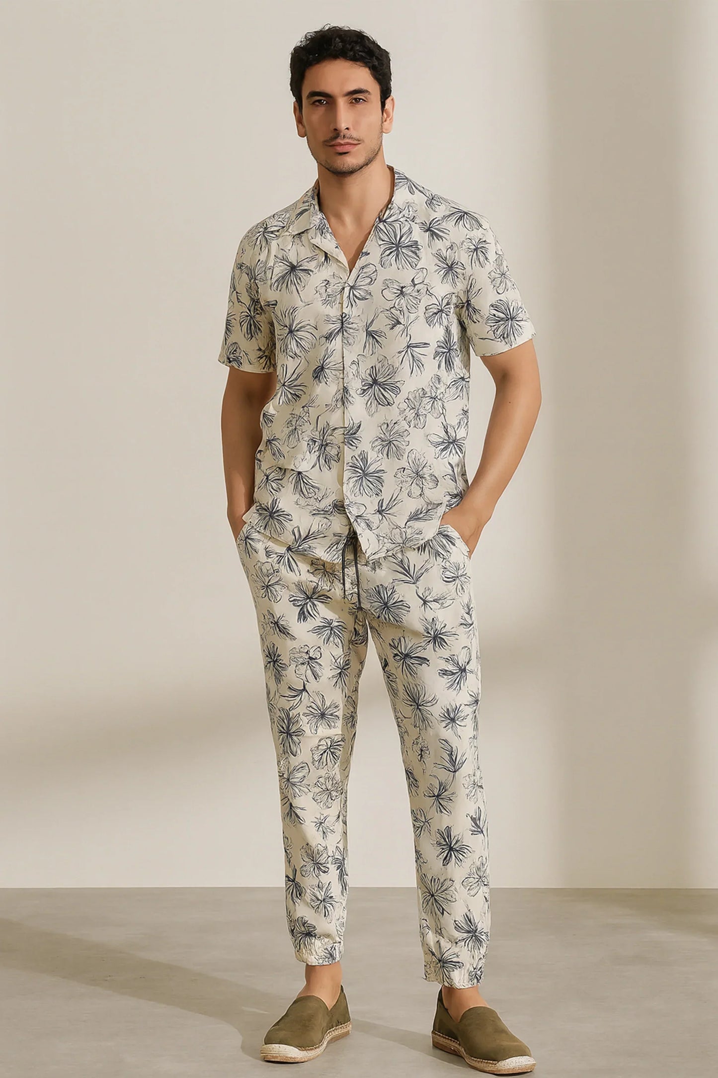 Yellow Mandala Men's Casual Half Sleeve Shirt and Full Pant Set - XPCRDF