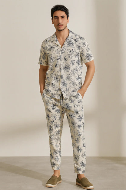 Yellow Mandala Men's Casual Half Sleeve Shirt and Full Pant Set - XPCRDF