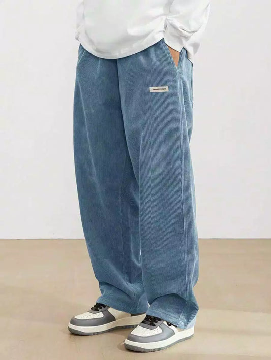 Blue Color Mens Corduroy Cotton Pants Casual and Regular Fit Full size - XPPT